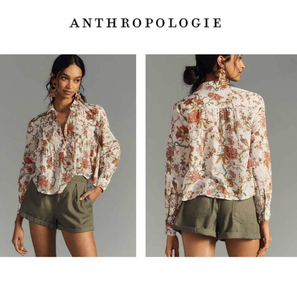 Anthropologie Pilcro Floral Buttondown Blouse